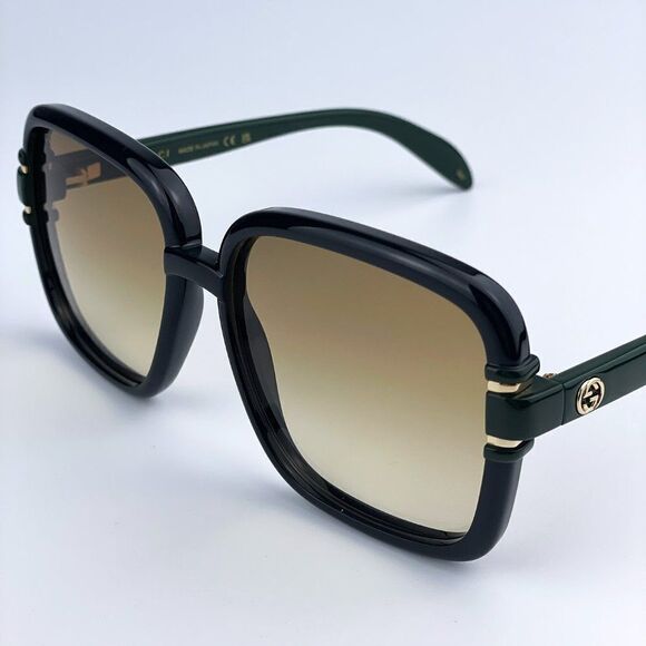 NEW Gucci GG1066S 003 Black Green Brown Gradient Butterfly Women Sunglasses